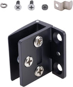 2 Pcs Black Zinc Alloy 90 Degree Frame Glass Cabinet Door Hinges, Wine Glass Frameless Door Hinge, Hinge Clamp, Tempered Glasses Hinges