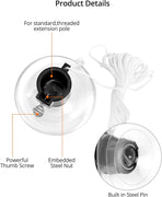 Professional Light Bulb Changer Kit - 3 Piece Set - Extension Pole Compatible, for High Ceiling Incandescent Bulbs with Standard, Floodlight & Recessed Changer