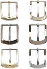 Classic Belt Buckles Set, 3 Pack Metal Belt Buckle 38-40 mm (1.5"-1.6") Single Prong Square Replacement Belt Buckle for Men Women Belt (Silver, Bronze, Gray)