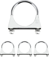 Stainless Steel U-Bolt Muffler/Exhaust Clamp (2.5" Diameter), 4 Pack U-Bolt Muffler Tip Exhaust Hook