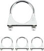 Stainless Steel U-Bolt Muffler/Exhaust Clamp (2.5" Diameter), 4 Pack U-Bolt Muffler Tip Exhaust Hook