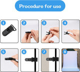 12 Pack Garden Flag Clips Anti Wind Garden Flag Stand Stoppers Flags Pole Clips to Hold Flags in Place, Support Rod Accessories (Black) - Top-Down View