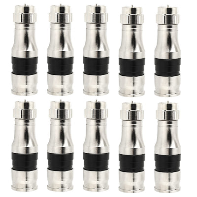 RG11 Connectors 10 Pack,F Type Connectors,RG11 Coax Cable Compression Fitting with Weather Seal O Ring