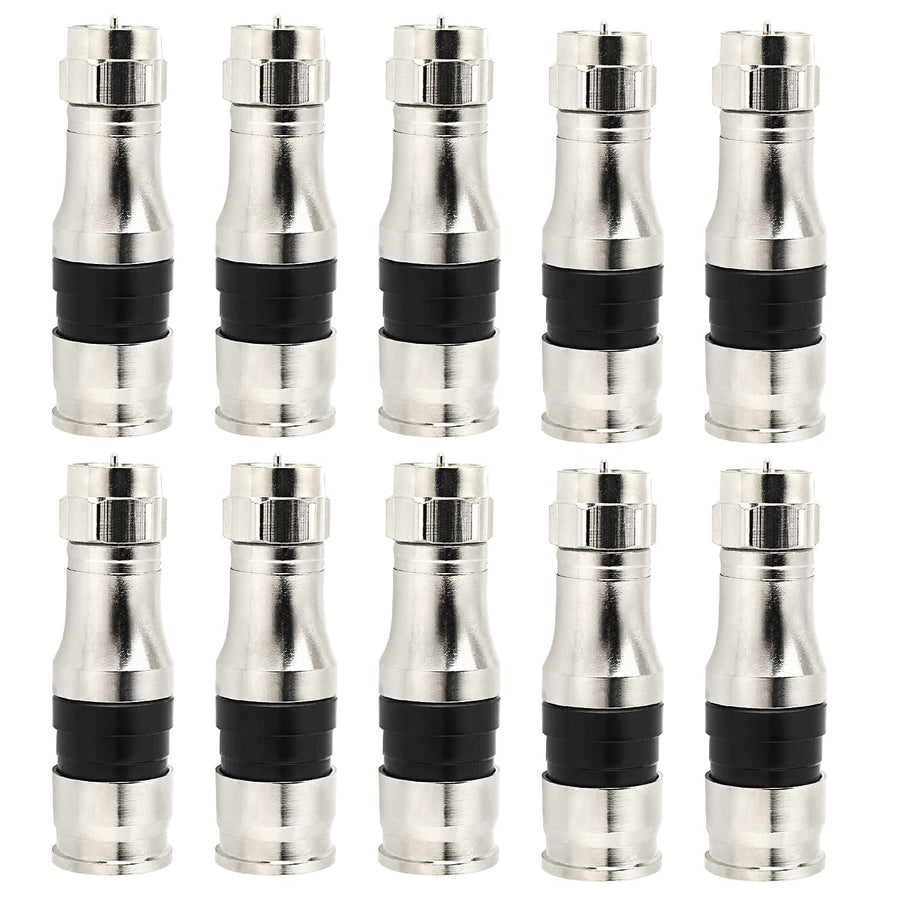 RG11 Connectors 10 Pack,F Type Connectors,RG11 Coax Cable Compression Fitting with Weather Seal O Ring