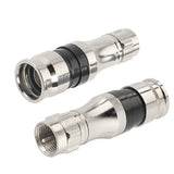 RG11 Connectors 10 Pack,F Type Connectors,RG11 Coax Cable Compression Fitting with Weather Seal O Ring - Top-Down View