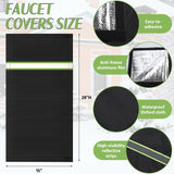 Insulated Outdoor Faucet Covers, 28”H x 15”W Reusable Easy On Cover Sock with Reflect Strip for Winter RV Park Yard Hydrant Freeze Protection Outside Water Spigot Sprinkler - Front View