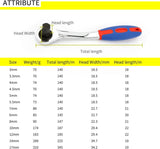 Wrench Sets, 1pcs Reversible Ratchet Allen Key Wrench, Ratcheting Hex Bolt Spanner with Soft Rubber Handle 4mm 5mm 6mm 8mm 10mm 12mm 14mm 17mm (Size : 8mm) - Top-Down View