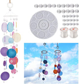 Wind Chimes Resin Mold,Silicone Molds for Epoxy Resin,Resin Casting with String Wall Hanging Windchimes Making Kit,DIY Art Craft Bell Window Home Decorations - Front View