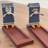 Towelie Servietsky Incense Holder, Handcrafted Incense Burner Holder, Realistic Crafts, Incense Holder for Sticks, Interchangeable Glasses Incense Burner Best for Meditation, Home, Office A A - Front View