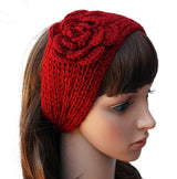 Chunky Knit Headband Crochet Headbands Hair Band Winter Ear Warmer for Women - Front View