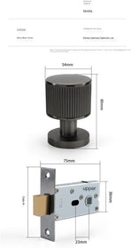 [Special for Invisible Doors] Black Minimalist Invisible Door Lock Hidden Single-Sided Handle Secret Room Secret Door Background Wall Lock(Black)