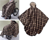 Wheelchair Blanket Adult Fleece-Lined Cape with Hood, Winter Poncho Coat for Women and Men, Warm Blanket - Front View