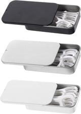 3 Pack Travel Floss Picks Case, Dental Floss Picks Travel Case Metal Storage Box for Flosser Pill Oral Care (Black, White, Silver)