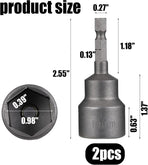 2 Pack RV Scissor Jack Socket, Camper Travel Trailer Jack Drill Adapter, 19mm Hex Drive, 1/4 Inch Hex Shank