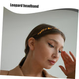 Healifty Leopard Print Thin Headband for Women Stylish Hair Decoration Flexible Fit Party Hairband for Hair and Everyday Wear - Top-Down View