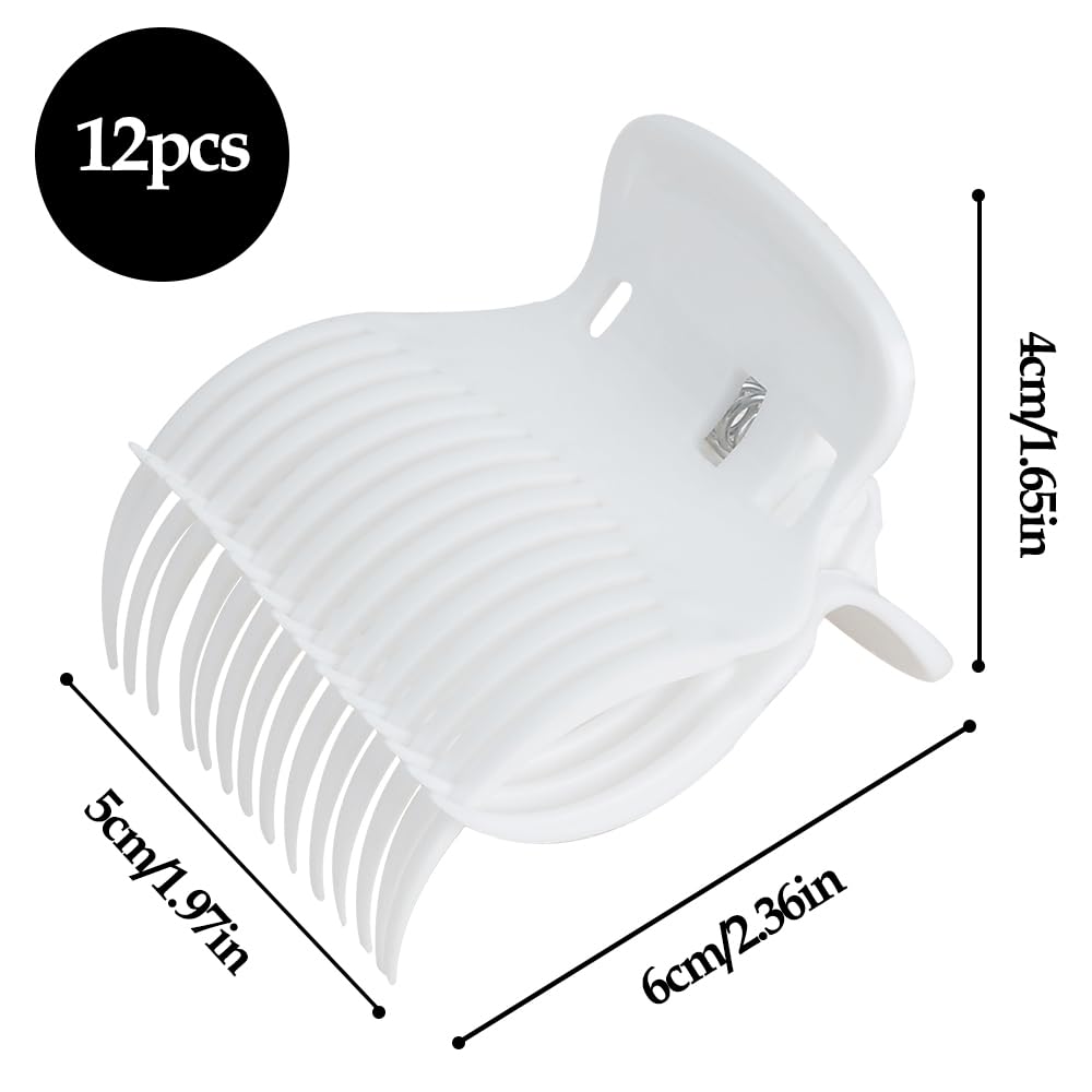 Hair Roller Clips Set - Curling Clips for Hot Rollers and Curlers (12 Pcs)