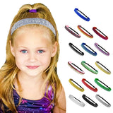 Glitter Headbands Adjustable Non-Slip Head Bands Cute Elastic Hair Accessories For Gymnastics-Sparkly Hair Bands Gifts Stretch Fashion Headbands For Women, White - Side View