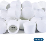Chair Leg Tips Caps,  1 Inch Non Slip Rubber Bar Stool Caps 16 Pcs Furniture Feet Covers for Floor Protection, White inches - Top-Down View