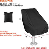 Boat Seat Cover Outdoor Waterproof Captain's Chair Seats Covers Dustproof Pedestal Pontoon Captain Bench for Helm Protector 1pcs Black 25.6x25.6x47 in - Front View