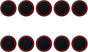 10Pcs Analog Controller Thumb Stick Grip Thumbstick Cap Cover for PS3/PS4/PS5 Controller - Black Background with Red Circle