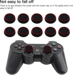 10Pcs Analog Controller Thumb Stick Grip Thumbstick Cap Cover for PS3/PS4/PS5 Controller - Black Background with Red Circle