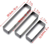 Mousse Mold 3-piece Set, Rectangle Ring Bakeware Tiramisu Cake Baking Cookie Cutters - Front View