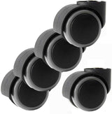 Office Chair Casters Wheels - Set of 5, Universal, Rodless, Silent, Easy Install, Metal, Swivel