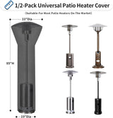 OutdoorLines Waterproof Outdoor Patio Heater Covers with Zipper and Storage Bag, Dust-proof UV-Resistant Windproof Propane Heavy Duty Heater Cover for Standing Heater, 1 Pack-89Hx33Dx19B inch Black - Side View