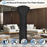 OutdoorLines Waterproof Outdoor Patio Heater Covers with Zipper and Storage Bag, Dust-proof UV-Resistant Windproof Propane Heavy Duty Heater Cover for Standing Heater, 1 Pack-89Hx33Dx19B inch Black - Top-Down View