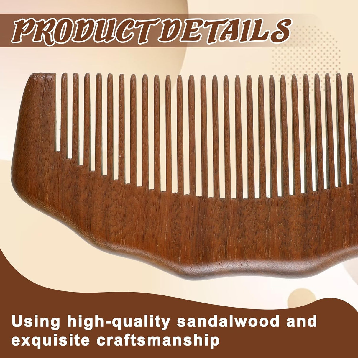 Wooden Comb for Women Hair Growth, Labor Comb for Pain Natural Wide Tooth for Curly Portable Scalp Massage Combs Sandalwood Combs for Curly, Thick, Wavy Hair with Gift Bag