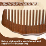 Wooden Comb for Women Hair Growth, Labor Comb for Pain Natural Wide Tooth for Curly Portable Scalp Massage Combs Sandalwood Combs for Curly, Thick, Wavy Hair with Gift Bag - Side View