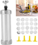 Cookie Press,Electric Cookie Press Gun with 20 Cookie Shapes Discs and 4 Piping Nozzle Cookie Press for Baking Maker Baking Kit Icing Machine for Cream Pastry Decorating - Top-Down View
