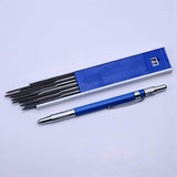 2.0mm Mechanical Pencil Lead Pencil for Draft Drawing Carpenter Crafting Art Sketching with 12 Pcs Refill - Black - Side View