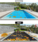 Leaf Net Pool Cover,Protective Mesh Cover with Reinforcement Edge and Rope,All-Weather Outdoor Cover for Inground and Above Ground Swimming Pools, Cuttable Rectangle Shape (12x24ft) - Front View