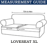 3 Piece T Cushion Sofa Slipcovers Thick Couch Cover Furniture Protector Stretch T Cushion Sofa Covers for 2 Cushion Couch with 2 Individual T Cushion Covers Washable (Blue, Loveseat X-Large)