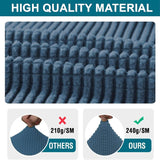 3 Piece T Cushion Sofa Slipcovers Thick Couch Cover Furniture Protector Stretch T Cushion Sofa Covers for 2 Cushion Couch with 2 Individual T Cushion Covers Washable (Blue, Loveseat X-Large)