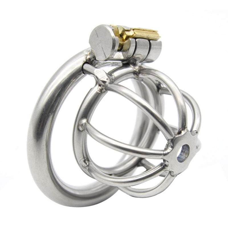 Stainless Steel Chastity Cage with Spikes, 40mm Size