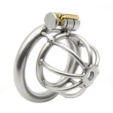 Stainless Steel Chastity Cage with Spikes, 40mm Size - 45-Degree Angle