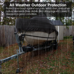 16-18FT：570cm*300cm Boat Cover Trailerable Marine Grade 210D grey