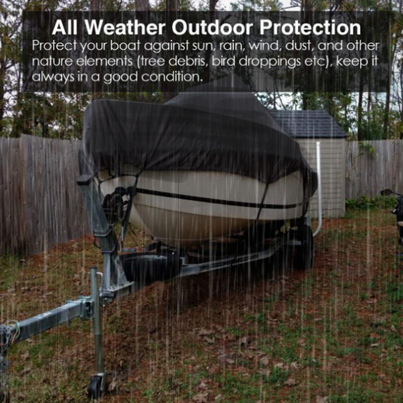 17-19FT：600cm*310cm Boat Cover Trailerable Marine Grade 210D grey