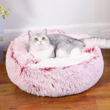 Cat Bed - Cave Cat Basket 40cm - Calming and Anti-Anxiety - For Small Dogs/Cats - Donut - Pink - Side View