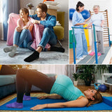 Non-slip socks - Pack of 4 pairs - Yoga and trampoline socks - Non-slip texture - Suitable for family use (black + light gray + pink + purple) - Side View