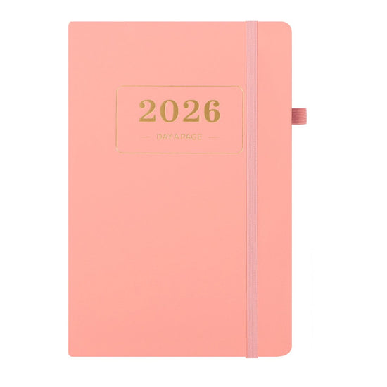 2026 Daily Planner  2026 Adult Agenda  1 Day on 1 Page  365 Day Planner & Notebook  14.0*20.8cm  Pink