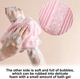 Back Scrubber Set | 2-Piece Exfoliating Shower Towel | Extra Long Exfoliating Washcloth for Men and Women - Scrub Cloth for Body Cleansing and Massage (Blue) - Side View