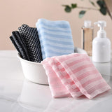 Back Scrubber Set | 2-Piece Exfoliating Shower Towel | Extra Long Exfoliating Washcloth for Men and Women - Scrub Cloth for Body Cleansing and Massage (Blue) - 45-Degree Angle