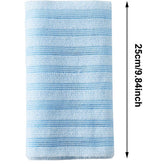 Back Scrubber Set | 2-Piece Exfoliating Shower Towel | Extra Long Exfoliating Washcloth for Men and Women - Scrub Cloth for Body Cleansing and Massage (Blue) - Low Angle