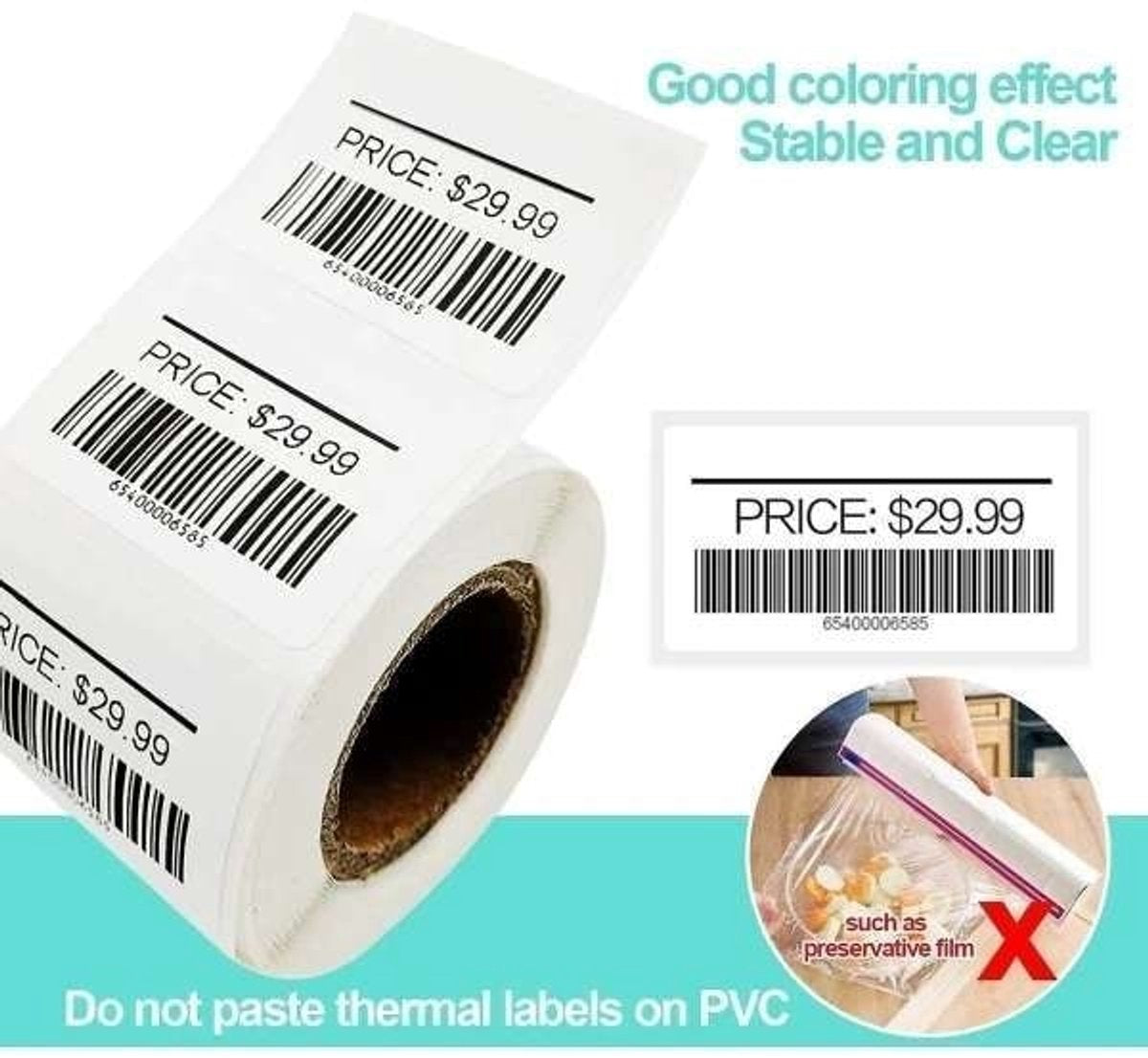 White self-adhesive labels - 1000 sheets - Label stickers - Freezer labels - Printing paper - 6x3cm - Date labels - Writable labels - Best before and canning labels