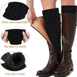 Women's Socks - Knitted Leg Warmers for Women - Winter Socks - Plain Striped Leg Warmers - Warm Winter Socks - Party Leg Warmers - 4-Pack - Top-Down View