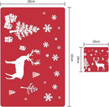 Placemats - Set of 12 - Christmas placemats - including coasters, Christmas placemats - heat-resistant and waterproof - suitable for Christmas parties and table decorations (Red)