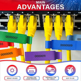 240 pcs Cable Labels, Waterproof Labels - Waterproof Wire Labels, Writable Stickers, Identification Labels, Wire Labels (8 sheets/sheet), Laser Printer Labels, Charger Labels - Side View